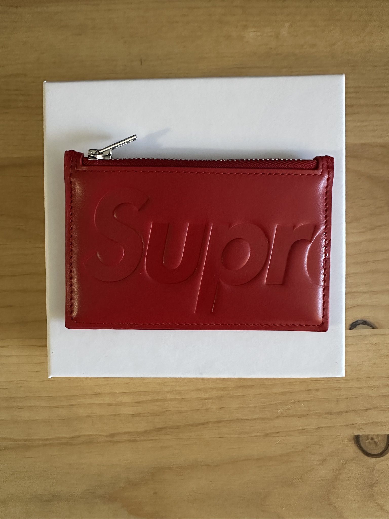 Supreme Leather Zip Card Holder (FW25)