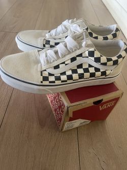 Old Skool White And Black Checkered Trainers 