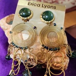 Erica Lyons Dangle Clip Earrings 