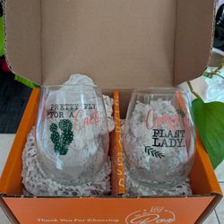 Plant Lady Wine Glasses