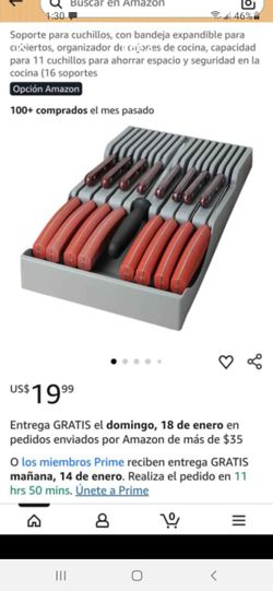 Soporte para cuchillo con Bandera expandable para cubiertos de cocina
