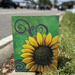 Sunflower Painting On Canvas 