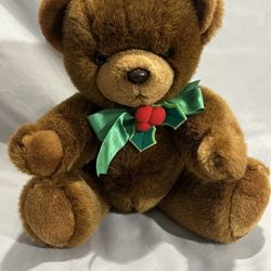 Vintage  1984 Christmas Bear By Applause Wallace Berrie & Co