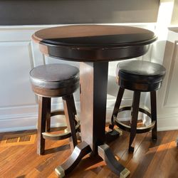 Bar Stools (2) And Table 