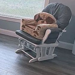 Gray & White Rocking Chair