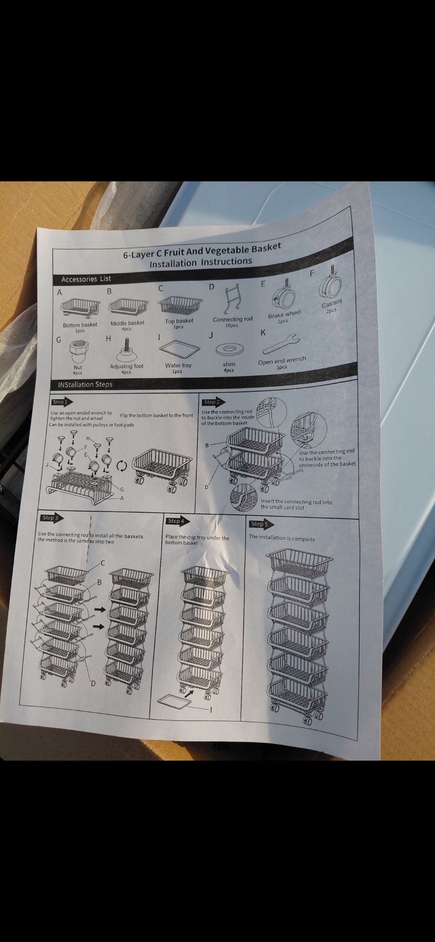 Fruit Rack New In Box (6) Tiers 