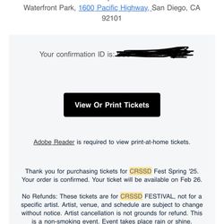 x2 Sunday CRSSD ‘25 Tickets