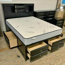 Emily Queen Size Bed Frame With Storage 