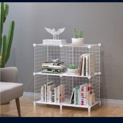 4 Cube Metal Grid Wire Storage Shelf