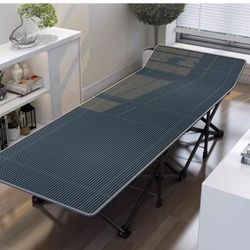 2  Folding Camping Cot, Heavy Duty Sleeping Cots with Carry Bag, Double Layer Oxford Portable Travel Camp Cots for Home, Office Nap and Outdoor Beach 