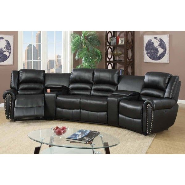 Black POWER Motion Theater Sectional 