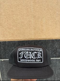 Chrome heart All black trucker hat