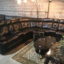 Sofá Seccional Manual Negro