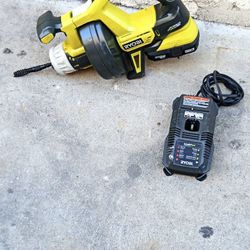 Ryobi Hybrid  One+ 18V  Cordless Auger Drain Cleaner 25 FL Self Feed With Battery And Charger Like New 