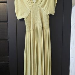 Free People Maxi Dress Women Size S Green Empire Waist Flowy Boho