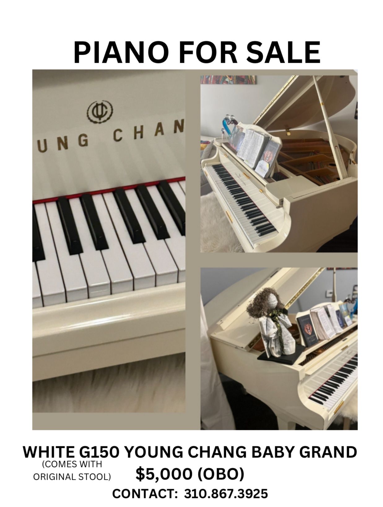 WHITE G150 YOUNG CHANG BABY GRAND