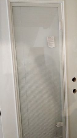 3'0" exterior right hand swing door with blind's