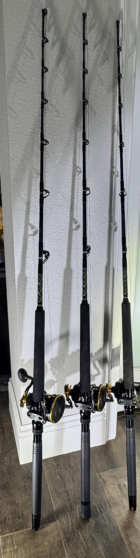 3 Quantum Rod & Penn Squall 50LW Reel Combos