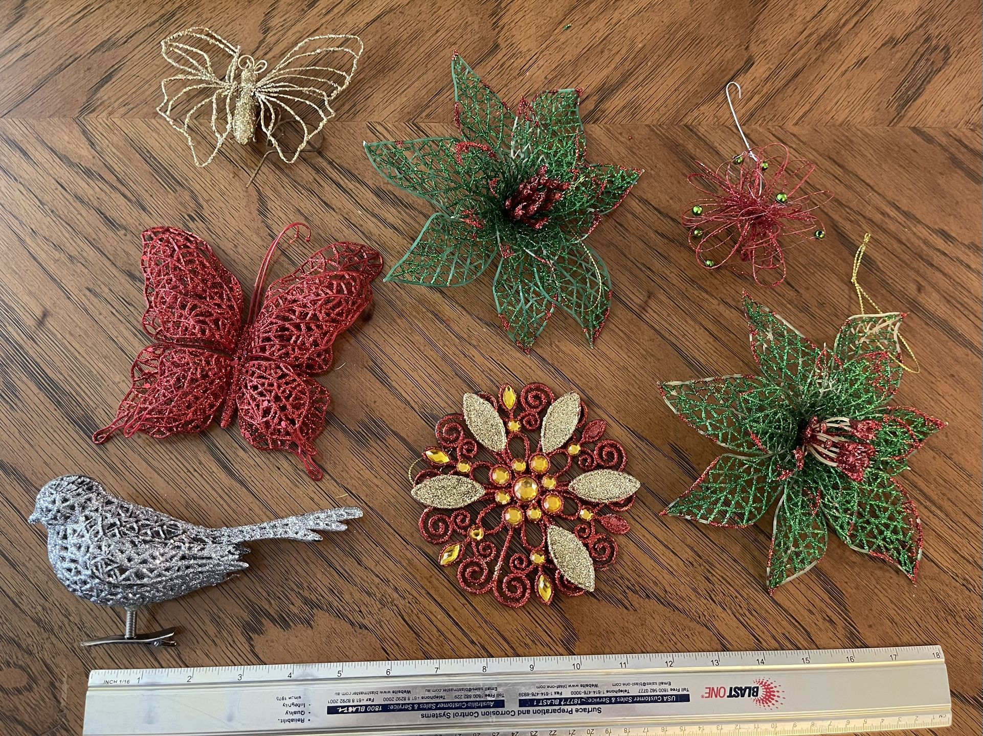Glittery Christmas Ornaments or Decorations