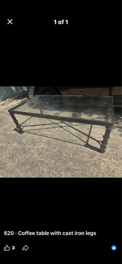 Coffee Table with cast iron legs