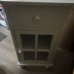 White Side Table With Storage 