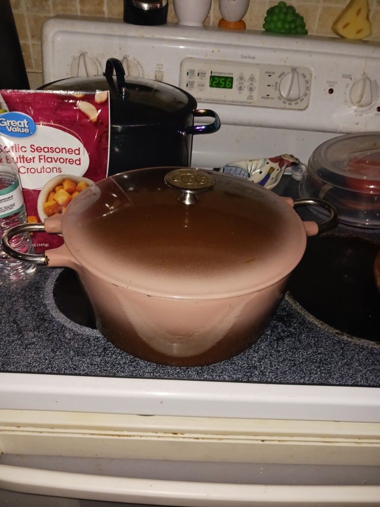 EX LARG GORGEOUS CAST IRON CERAMIC COATING BAKING ETC DISH 15 FINAL PRICE LOOK MY POST TONS ITEM