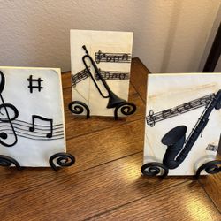 Music Themed Wall Art And Holders 