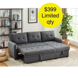 New! Grey Sectional Couch, Grey Sectional, Sectional Sofa Bed, Sofa Bed, Sectionals, Sectional Sofa With Pull Out Bed, Sofabed 