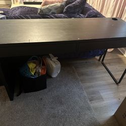 2 MICKE Desk, black-brown Computer Desk 