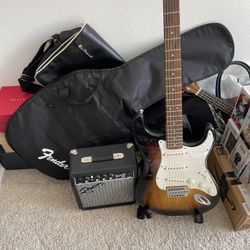 Fender Guitar, Amp and Stand Combo