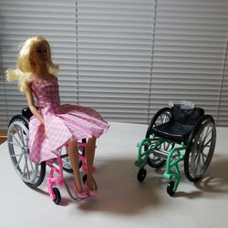 Barbie fashionista Doll and Wheelchair plus extra Wheelchair for Ken