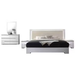 White Lacquer Modern Bedroom Set - BRAND NEW