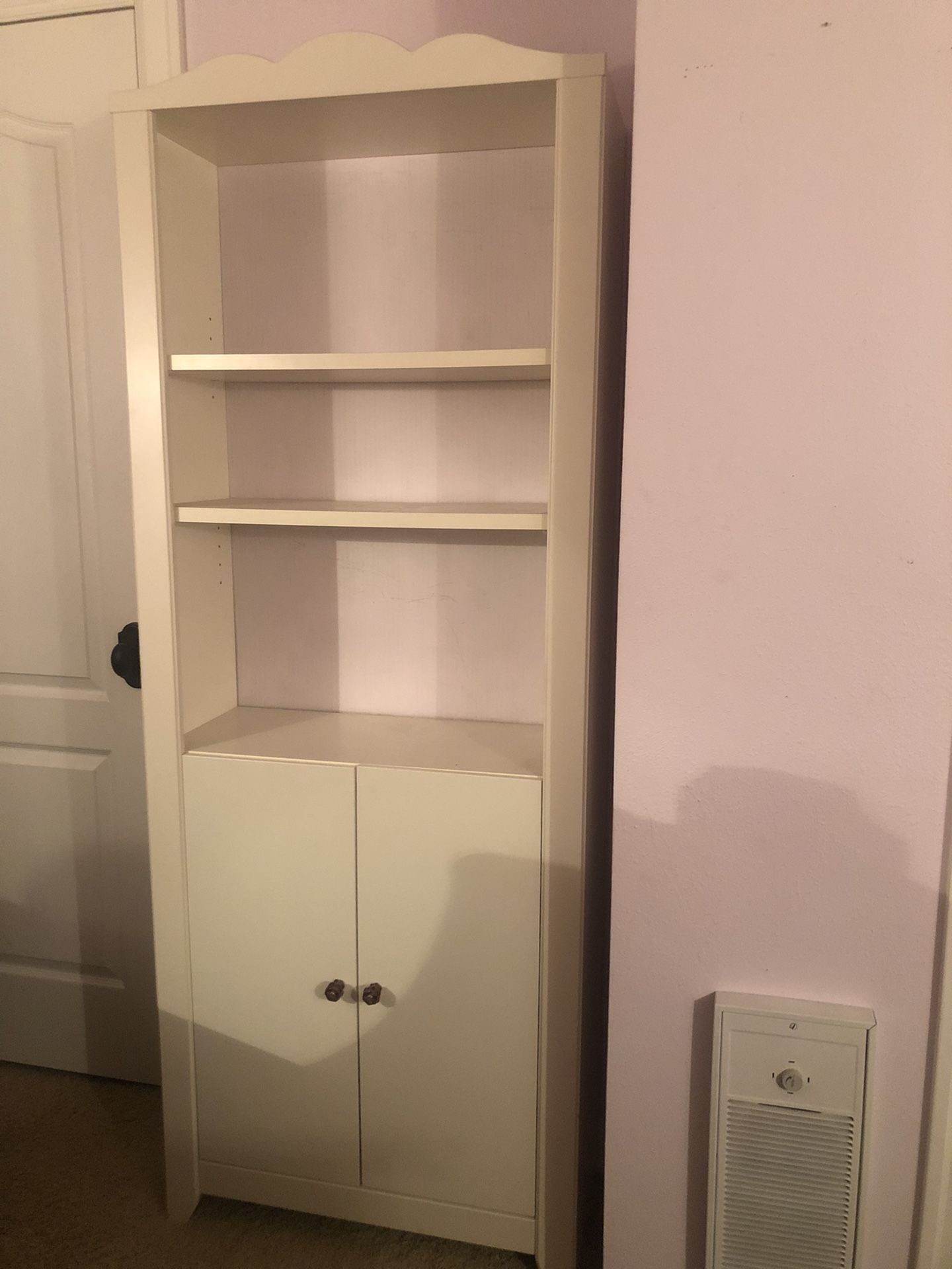 IKEA White Bookshelf W/Cabinet Doors 