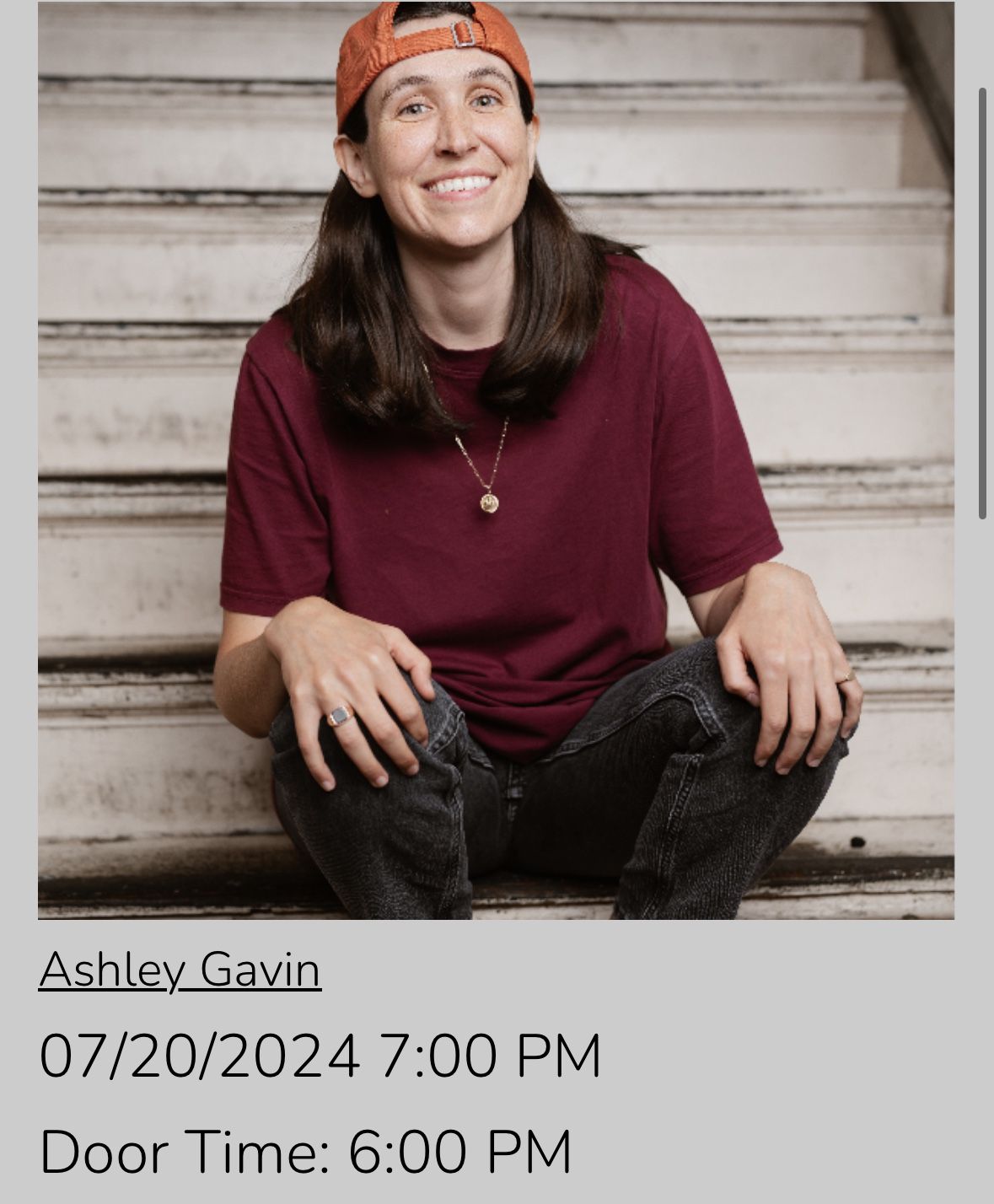 TWO Ashley Gavin Tickets!!!!
