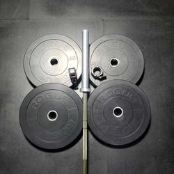 ROGUE BUMPER PLATES AND OHIO BARBELL