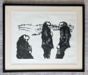 “Observando El Vacío” Framed Art Painting Signed by Artist, Cristina Luna, Original Limited-Edition Print
