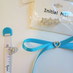 Mini Slide Buckles w/ Silver Crystal Rhinestones