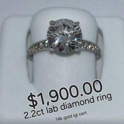 Brand New 14k 2.2ctw Lab Diamond Ring