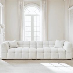 ALL WHITE extra long SOFA 😍