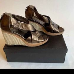 Cole Haan Air Delfina Back Zip Bronze Wedge
