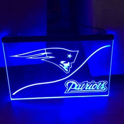 PATRIOTS LED NEON BLUE LIGHT SIGN 8x12