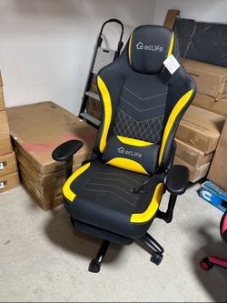 Gaming Chair with Footrest and Massage – Pickup Only