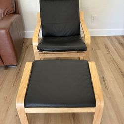 IKEA Poang Chair & Ottoman