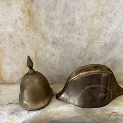 WWII Brass Paperweights Military Hats Made In Japan