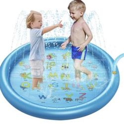 68'' Splash Pad Sprinkler for Kids & Toddlers, Upgraded Inflatable Water Sprinkler for Kiddie Baby Summer Outdoor Games Water Mat Toys for 1-12 Year O