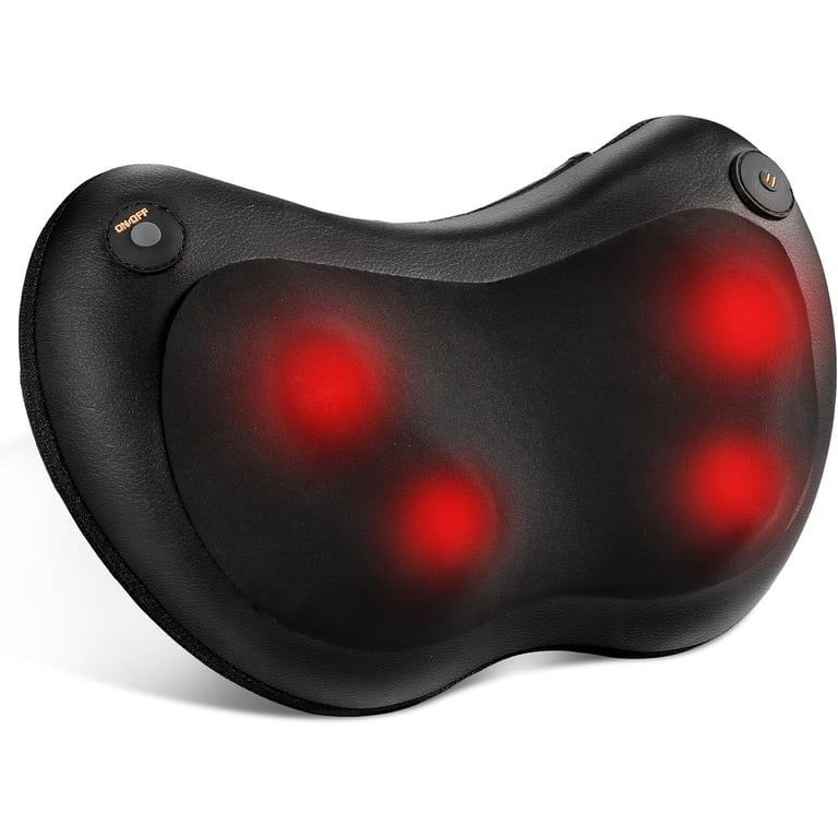 Naipo Shiatsu Neck Back Massager with Heat, Electric Massager Deep Tissue Kneading Massage to Relief Shoulder Muscles, Gift for Mom/Dad/Women/Men in H
