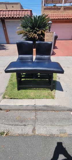 2 counter height bar chairs & bench