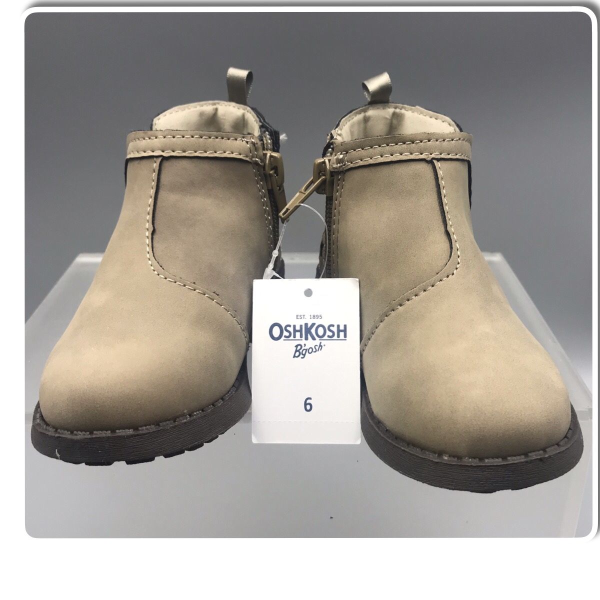 Oshkosh Girls Ankle Boots toddler 6 Side zippers brand New