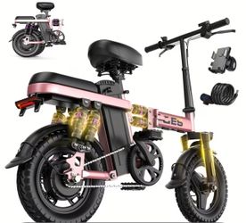 Pink Foldable E-Bike