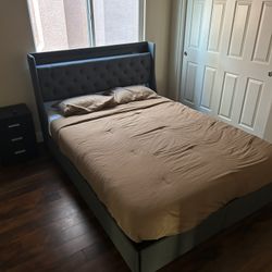 Queen Bed- Frame And Mattress 